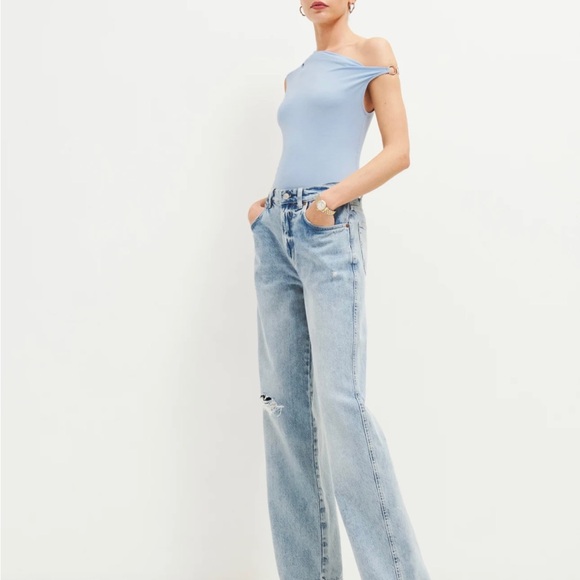 Reformation Hattie top light blue with gold detail size M - Picture 6 of 6